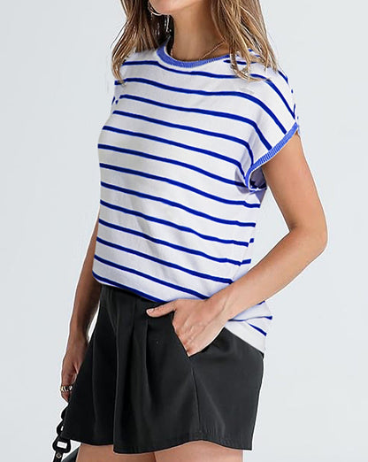 Stripe Bat Sleeve T-Shirt