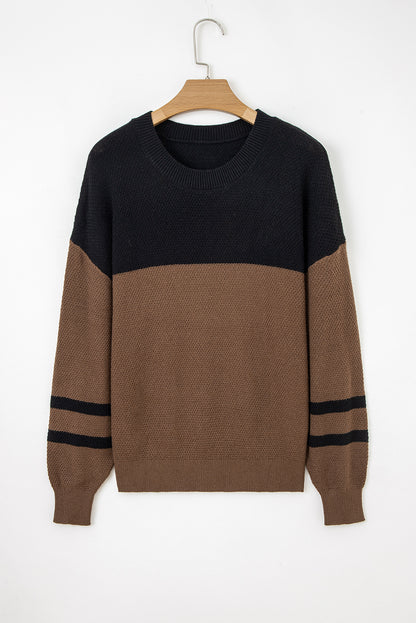 Colorblock Stripe Long Sleeve Sweater