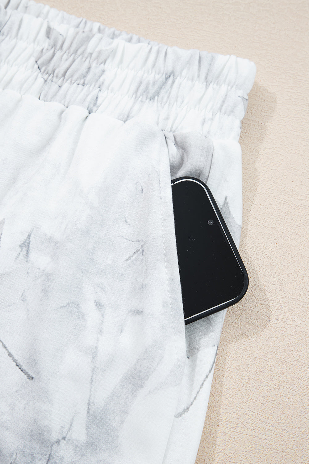 Camo Abstract Top and Elastic Waist Short Set