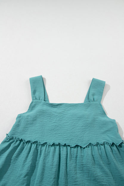 Frilled Tiered Sleeveless Dress