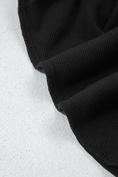 Solid Oversize Sweatshirt and Ribbed Leggings Set