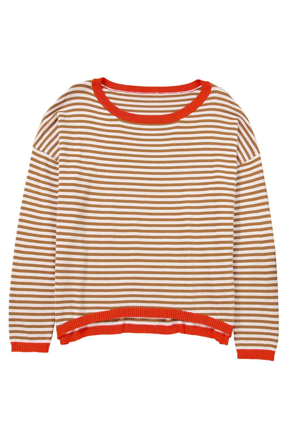 Stripe Contrast Drop Shoulder Sweater