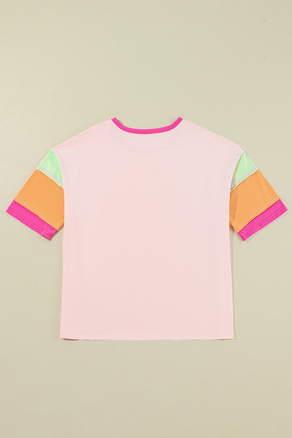 Colorblock 3/4 Sleeve Oversize Top