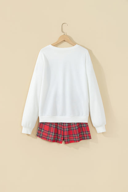 Christmas MERRY Letter Print Top & Shorts Set