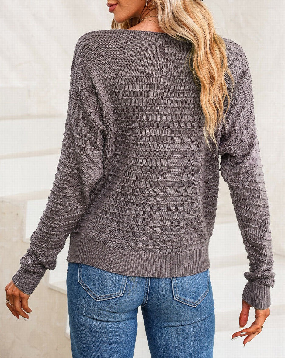 Textured Dolman Long Sleeve Sweater