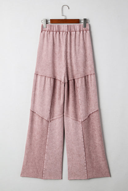 Mineral Wash Tiered Drawstring Wide Leg Pants