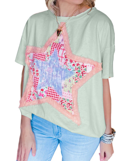 Star Patchwork Short Sleeve T-Shirt