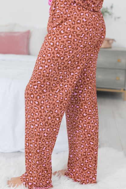 Leopard Shirt and Pants Pajama Set