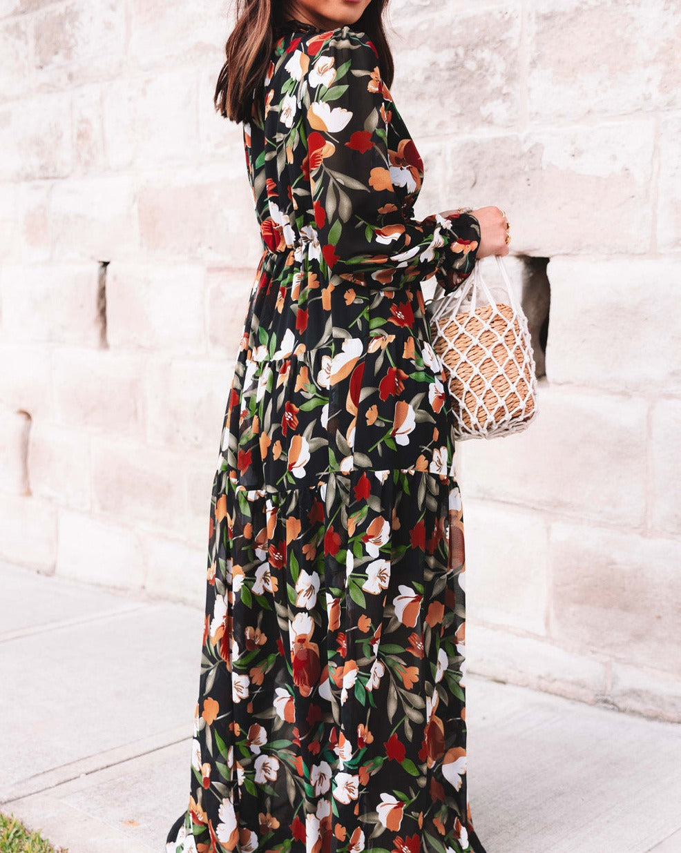 Floral Ruffle Tiered Maxi Dress