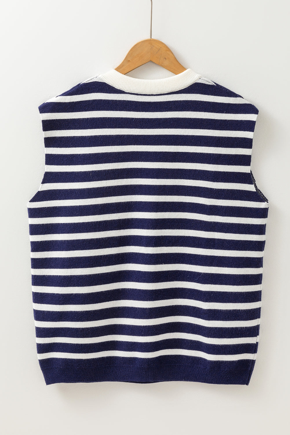 Stripe Bow Sleeveless Sweater Top