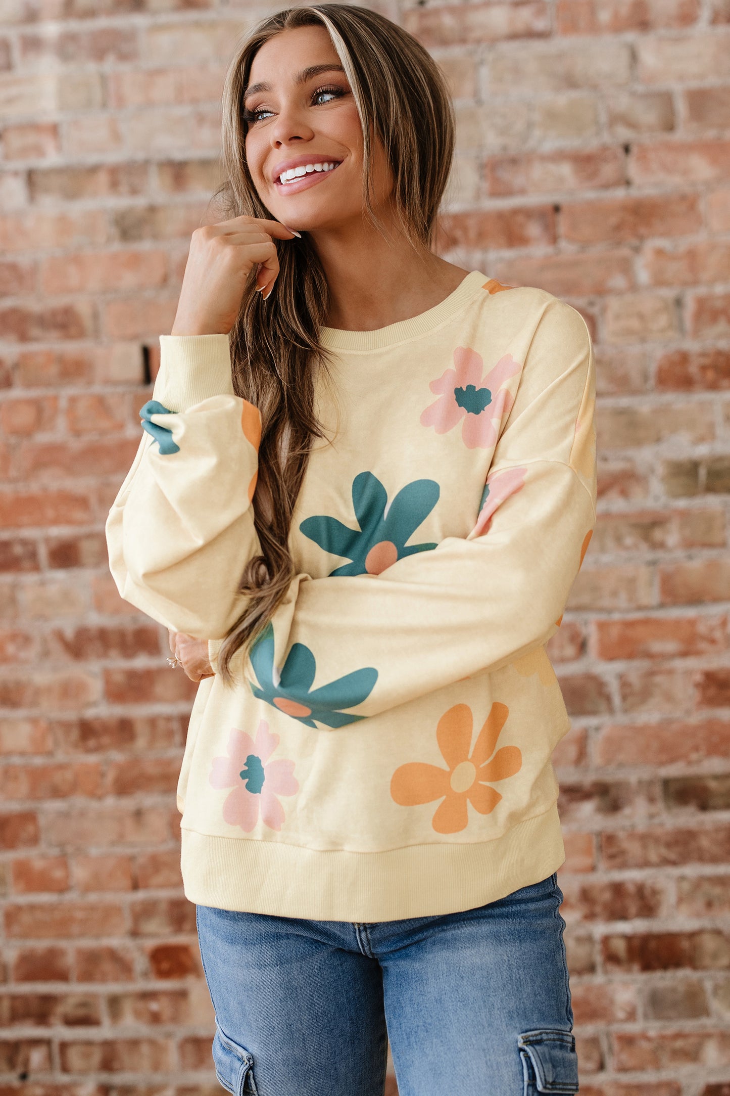 Floral Mineral Wash French Terry Sweatshirt