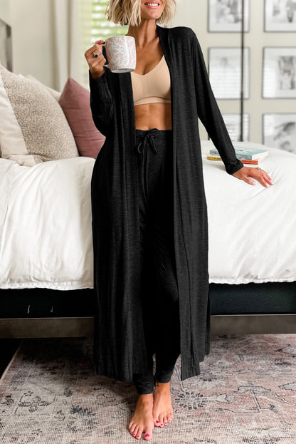 Long Cardigan and Pants Lounge Set