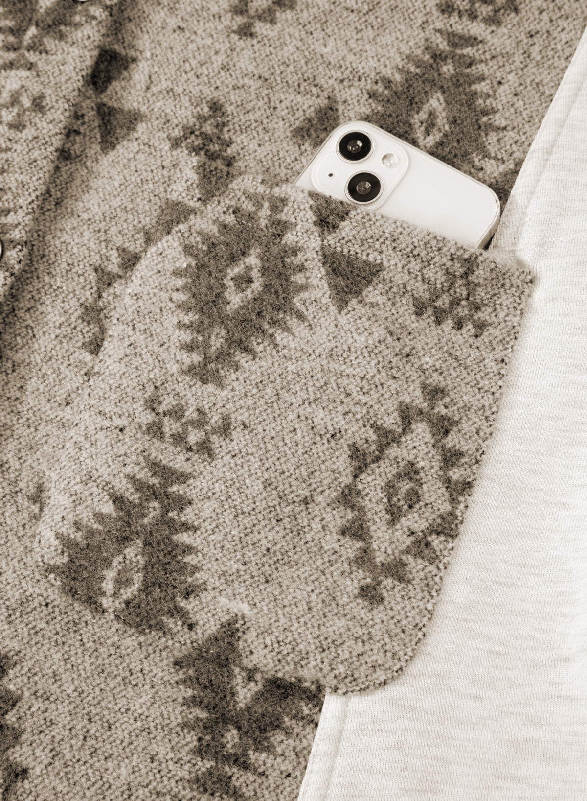 Western Aztec Colorblock Patchwork Drawstring Hooded Shacket