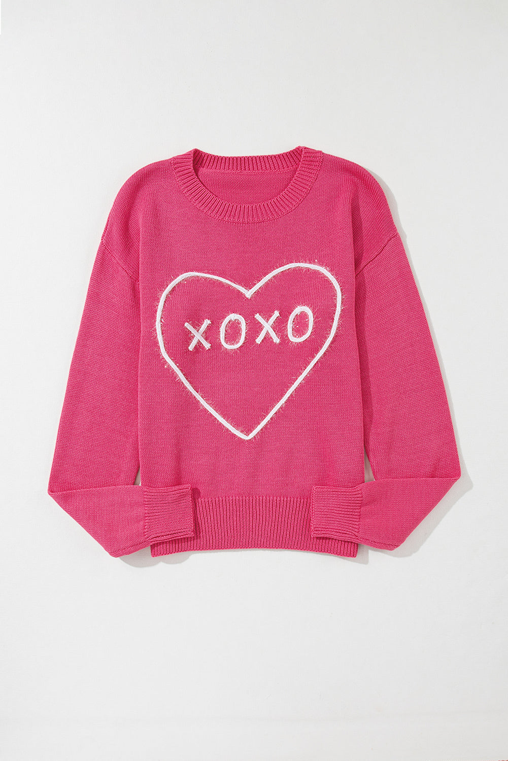 Heart XOXO Drop Shoulder Sweater