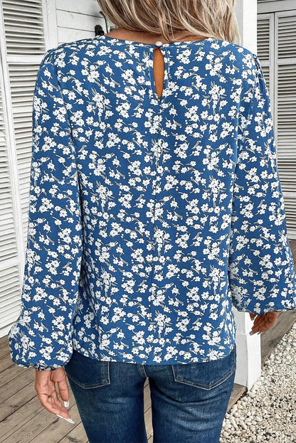 Floral Lantern Sleeve Blouse