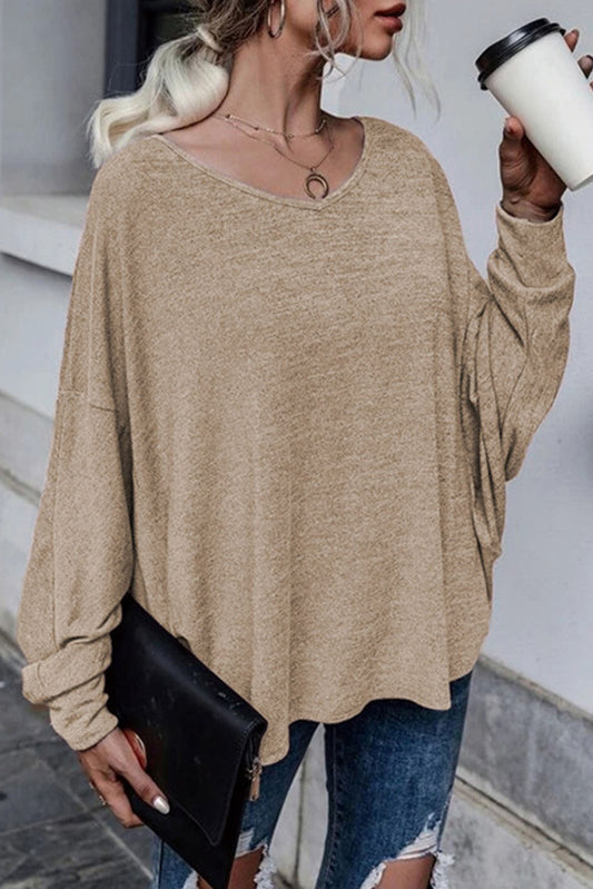 Plunging Back Dolman Sleeve  Top