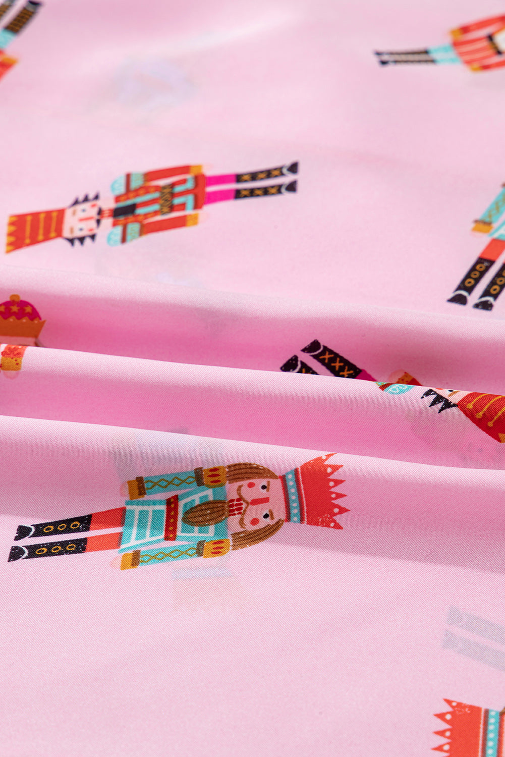 Christmas Nutcracker Bow Contrast Trim Pajama Set