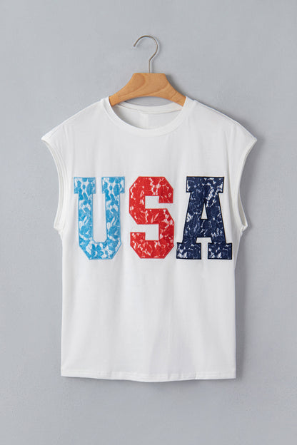 USA Colorblock Letter Dolman Sleeve Tee