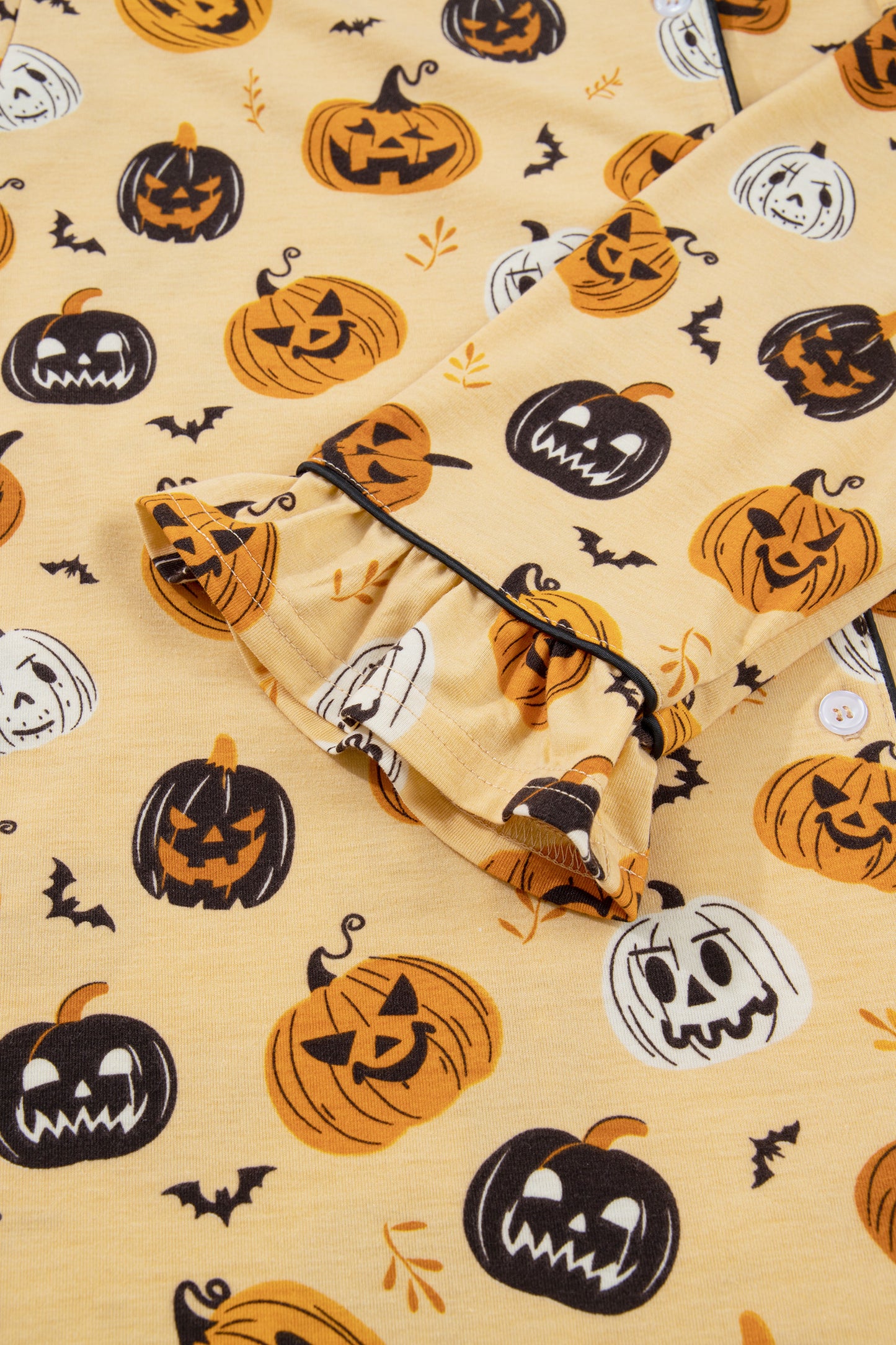 Halloween Jack-O-Lantern Ruffle Top & Shorts Lounge Set
