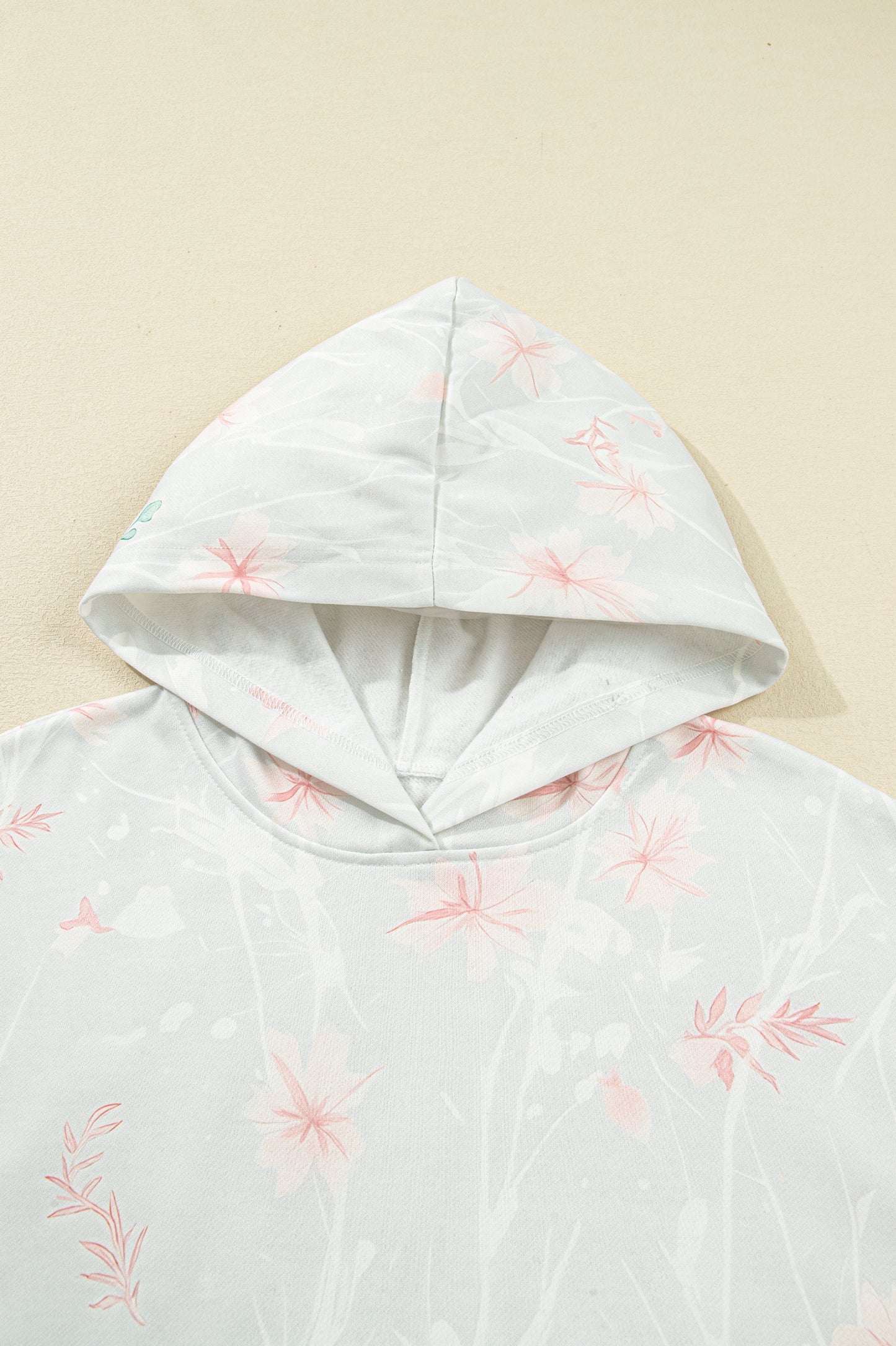 Plus Size Floral Long Sleeve Hoodie