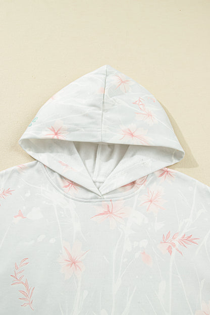 Plus Size Floral Long Sleeve Hoodie