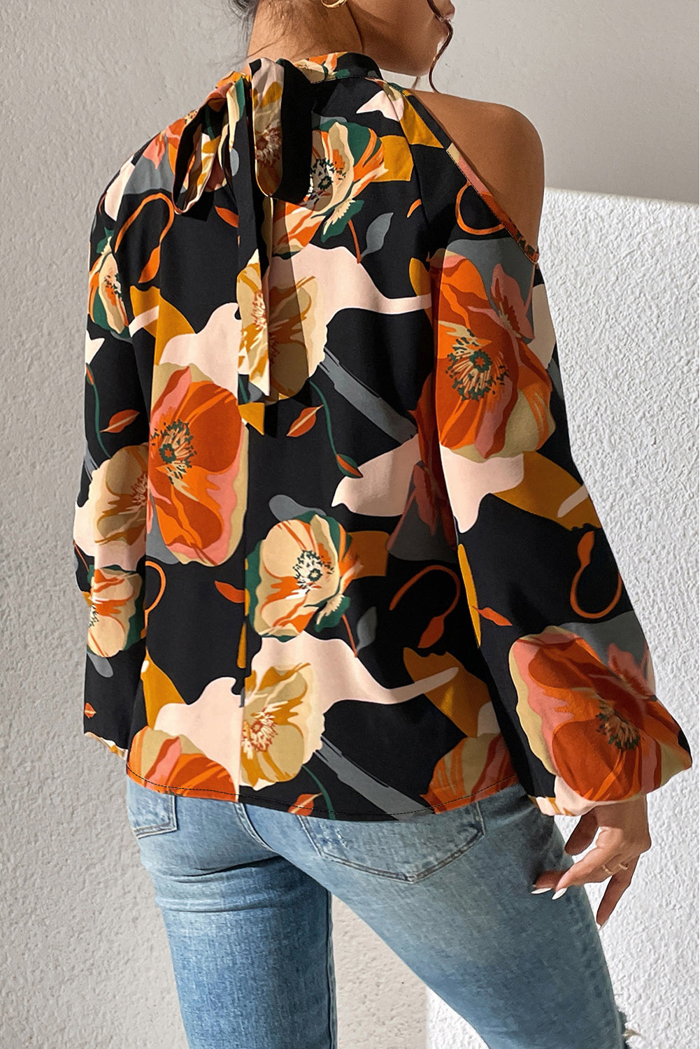 Floral Cold Shoulder Blouse