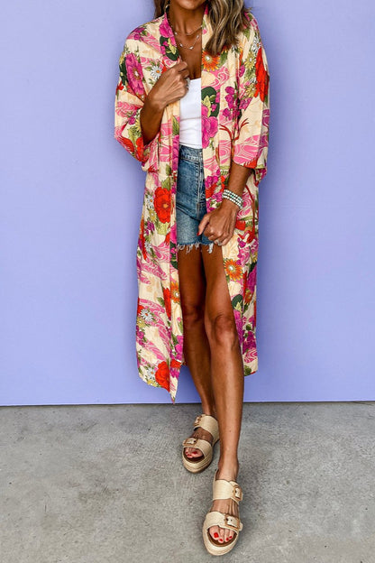 Floral Open Front Duster Kimono