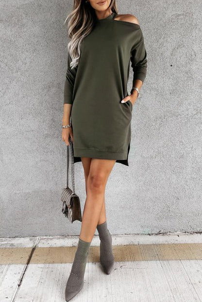 Cutout Shoulder Long Sleeve Dress