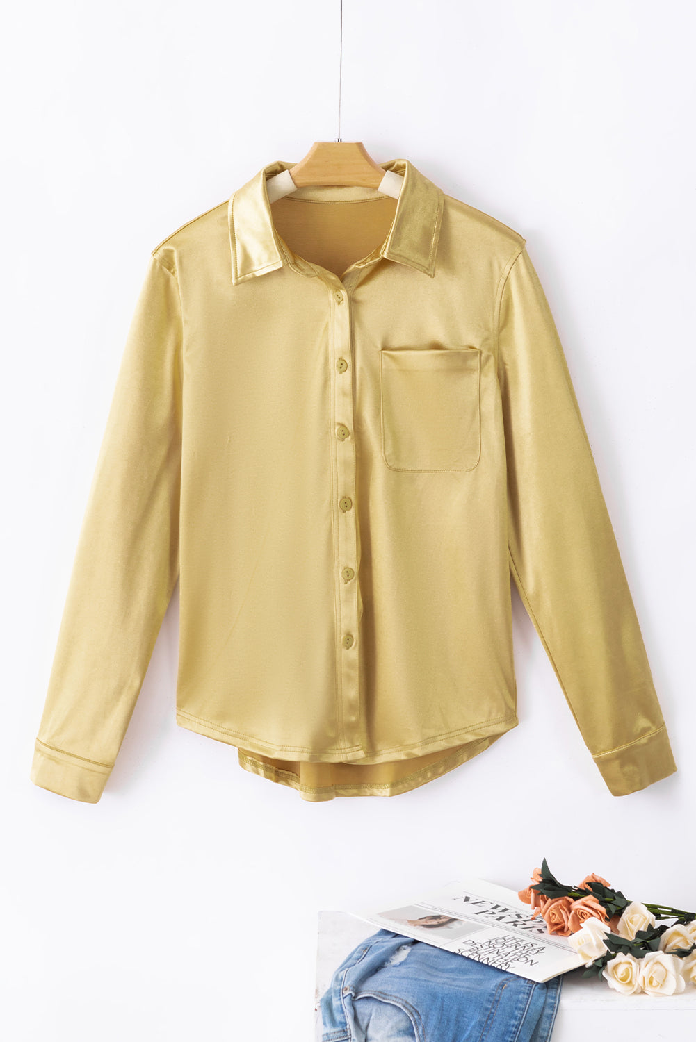 Metallic Chest Pocket Shirt