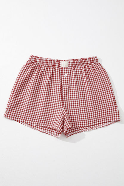 Plaid Gingham High Waist Shorts