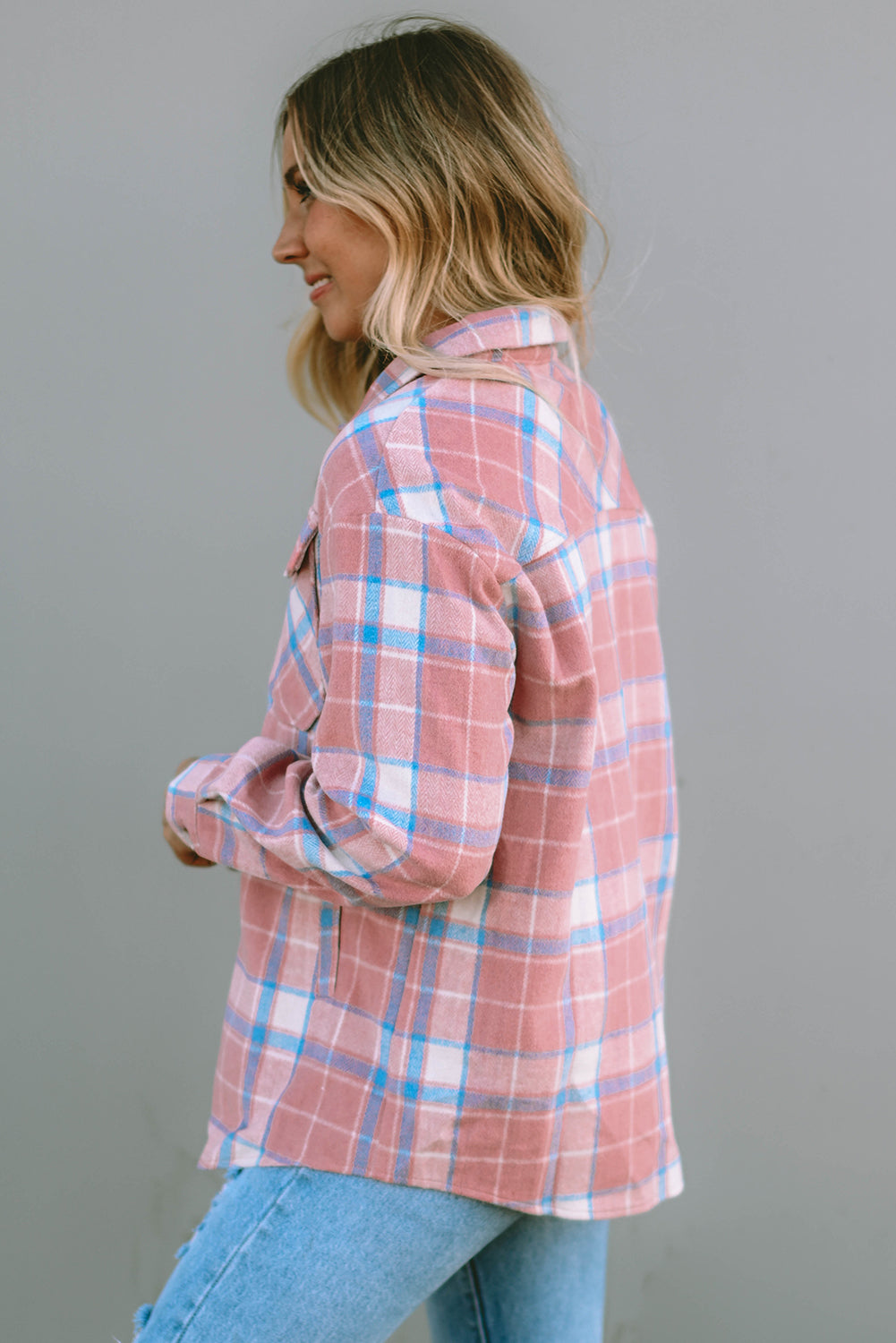 Plaid Flannel Flap Pocket Shacket