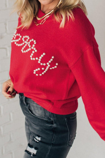 Merry Pearl Beaded Sweater