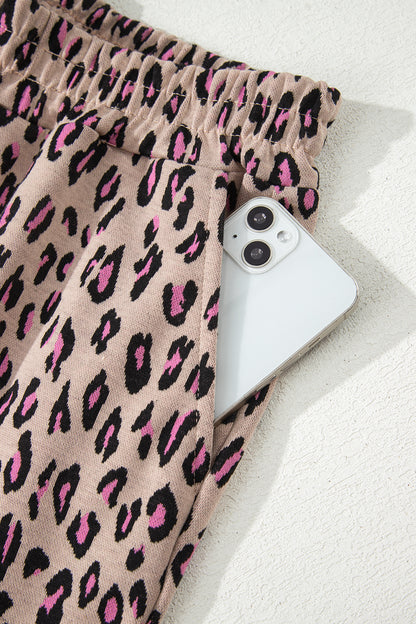 Leopard Short Sleeve Tee & Pants Set