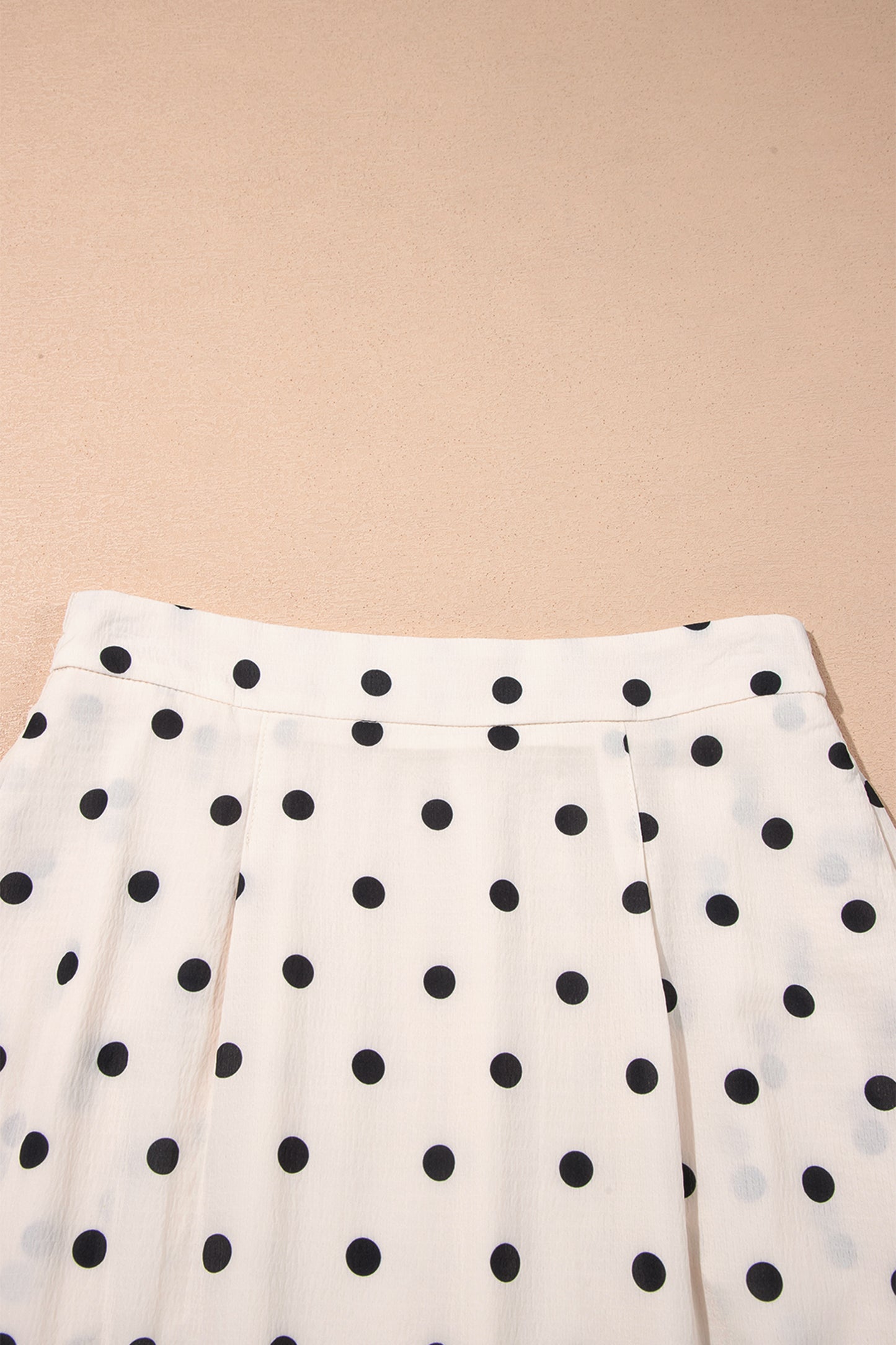Polka Dot Ruffle Side Slit Maxi Skirt