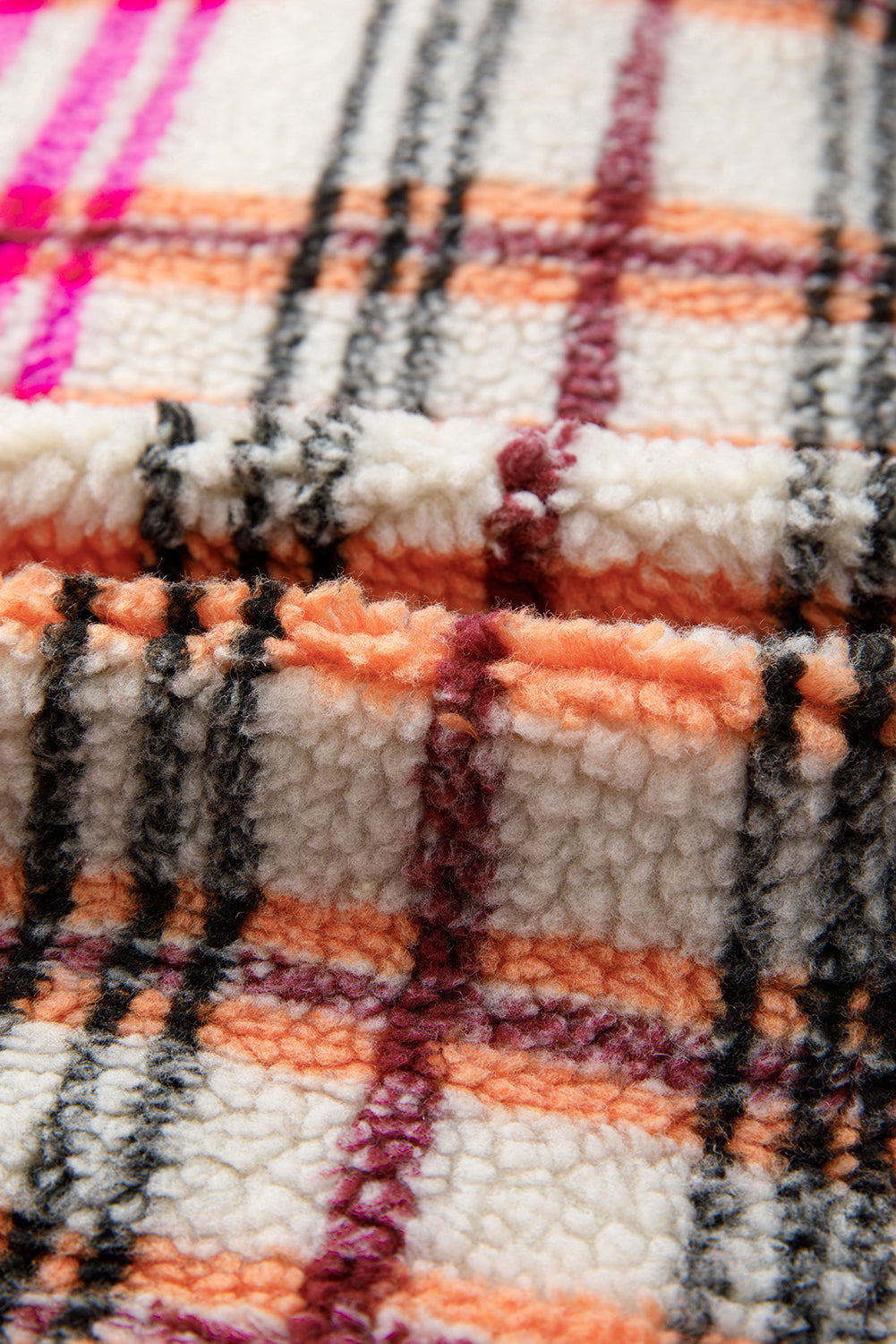 Plaid Sherpa Buttoned Jacket Vest