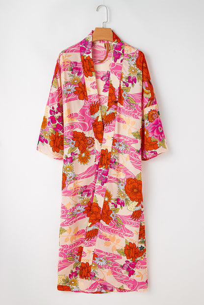 Floral Open Front Duster Kimono