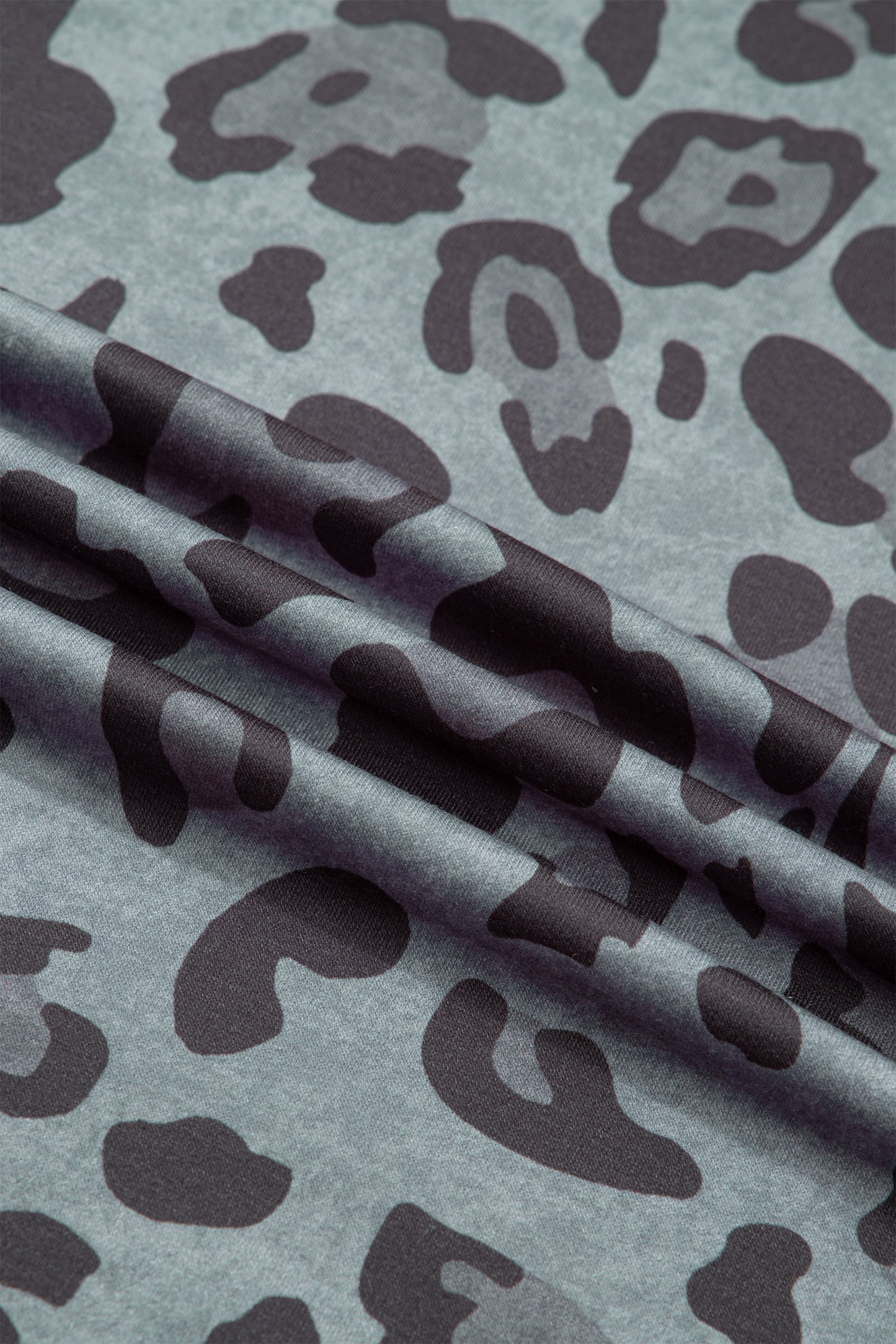 Leopard Varsity Stripe Trim Long Sleeve Top