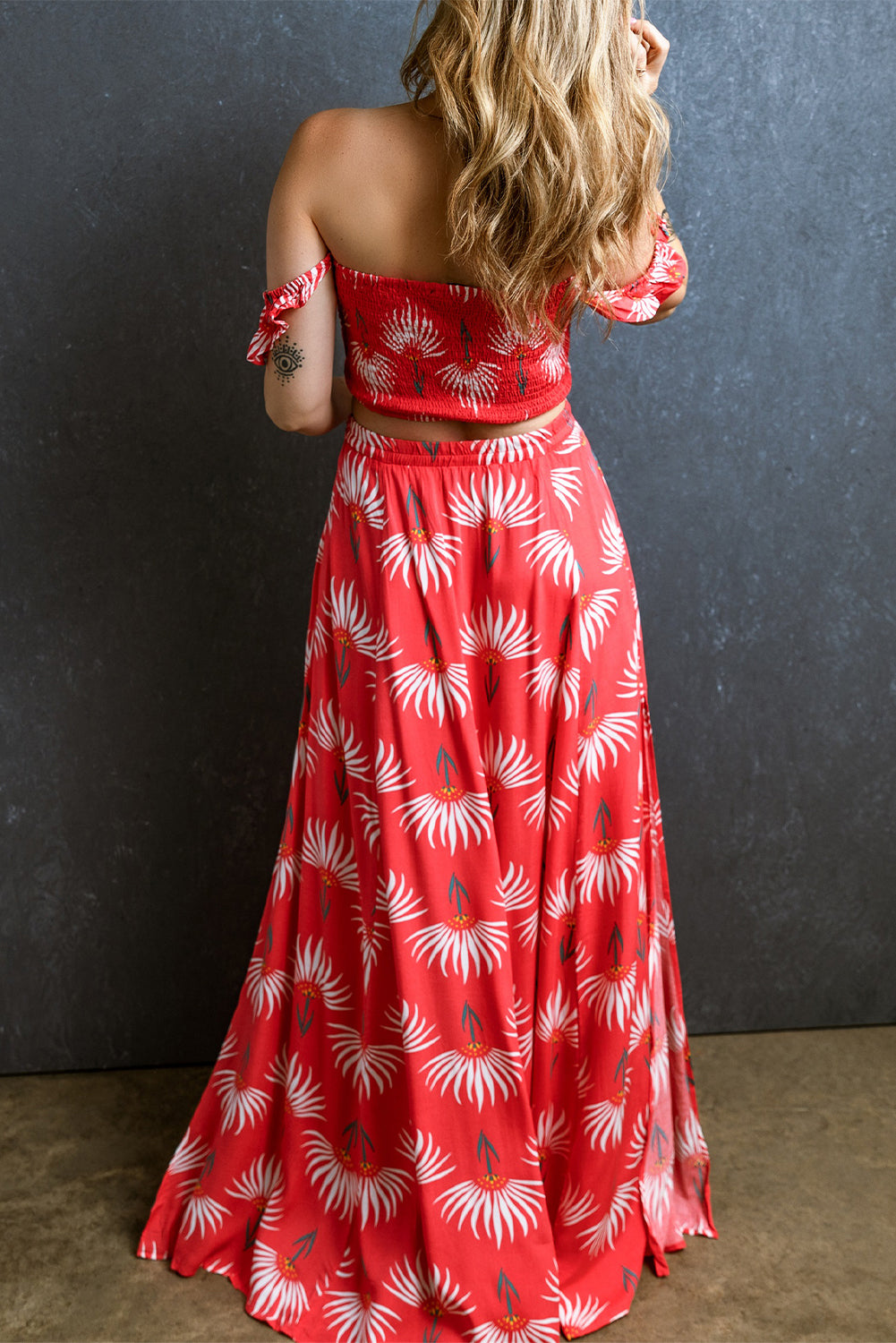 Floral Crop Top and Skirt Set