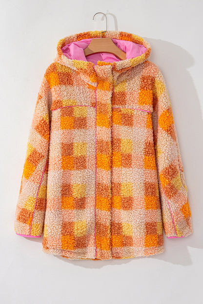 Checker Sherpa Hooded Jacket