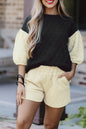 Colorblock Quilted Shorts Outfit Set