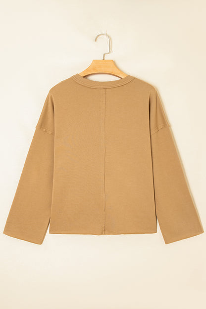 Valentine Heart Patchwork Reverse Seam Sweatshirt