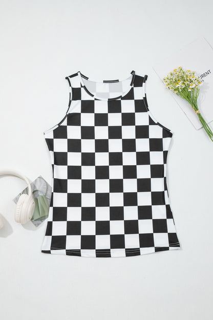 Checker Sleeveless Tank Top