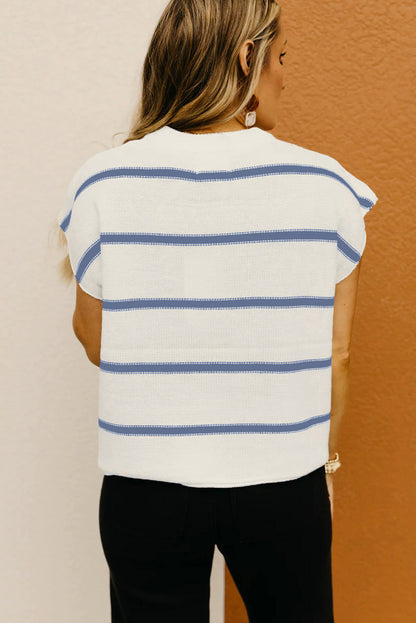 Stripe Batwing Sleeve Sweater Tee