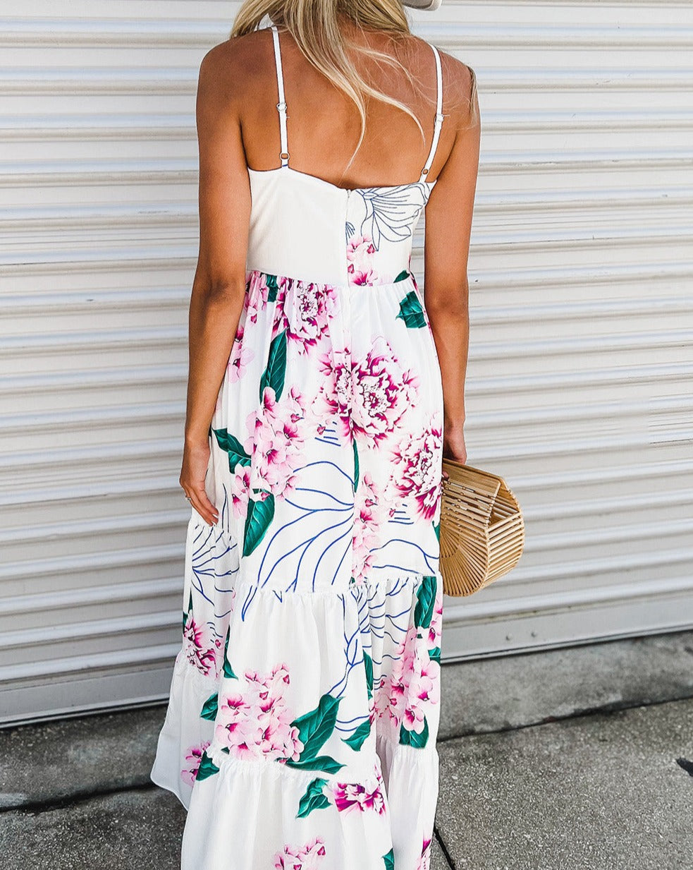 Floral Twist Cutout Maxi Dress