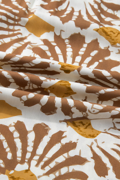 Plus Size Abstract Plant Long Sleeve Maxi Dress