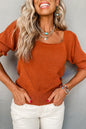 Square Neck 3/4 Sleeve Top