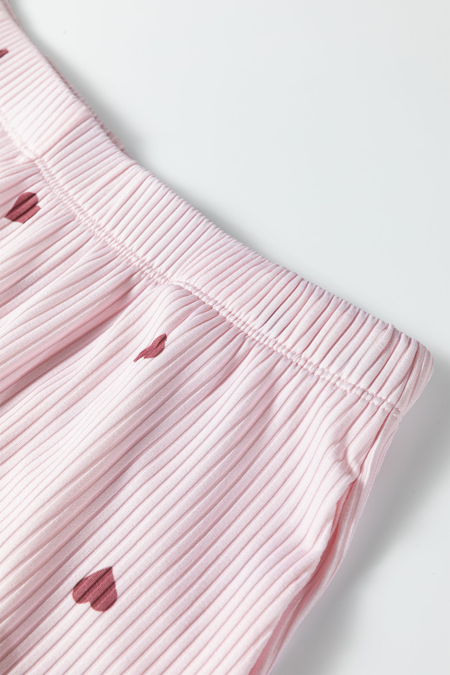 Valentine Heart Ribbed Top and Shorts Lounge Set