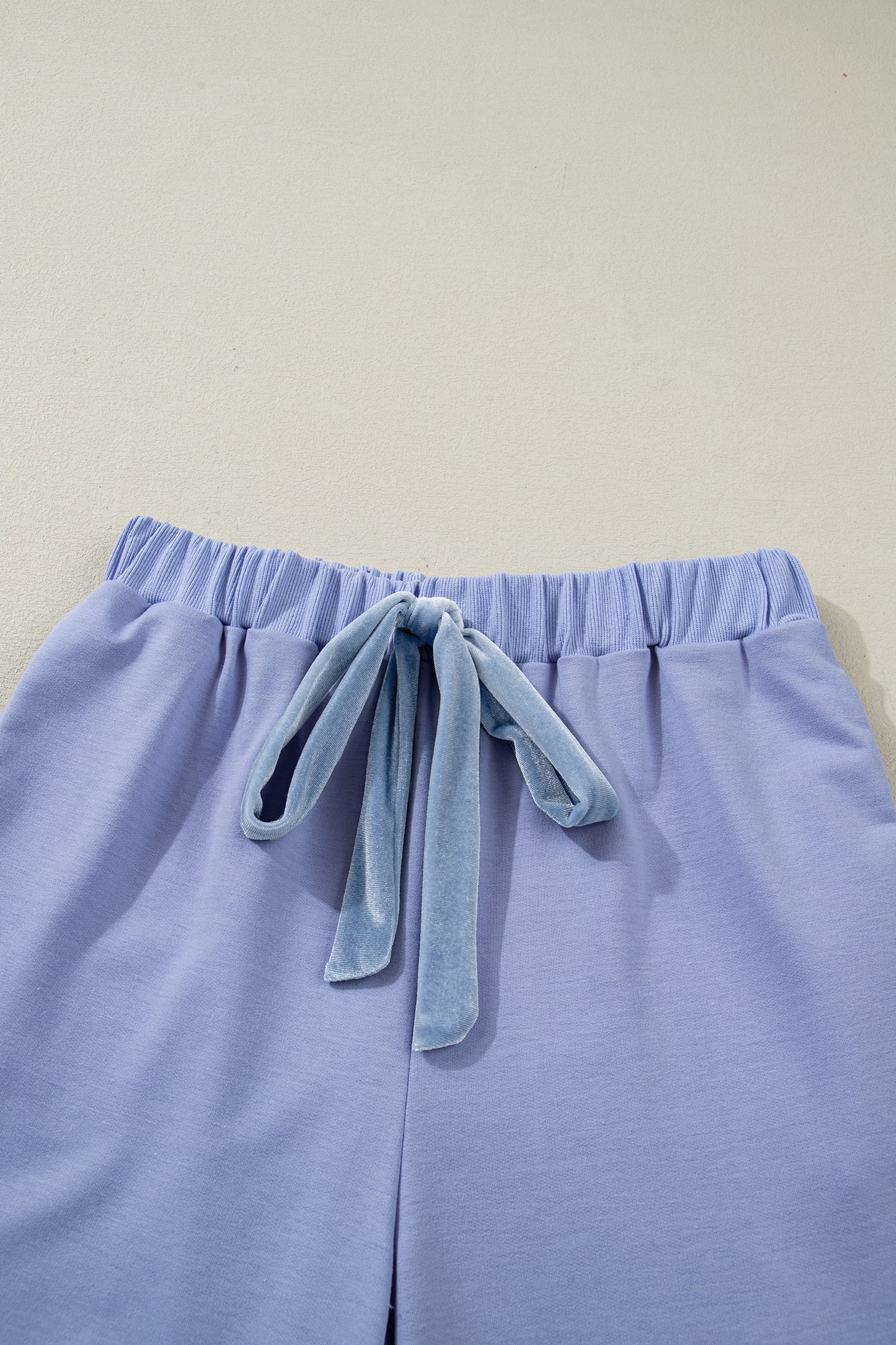 Flounce Long Sleeve Top and Drawstring Pants Set