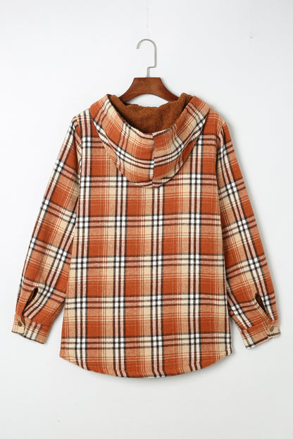 Plaid Sherpa Lined Hooded Shacket