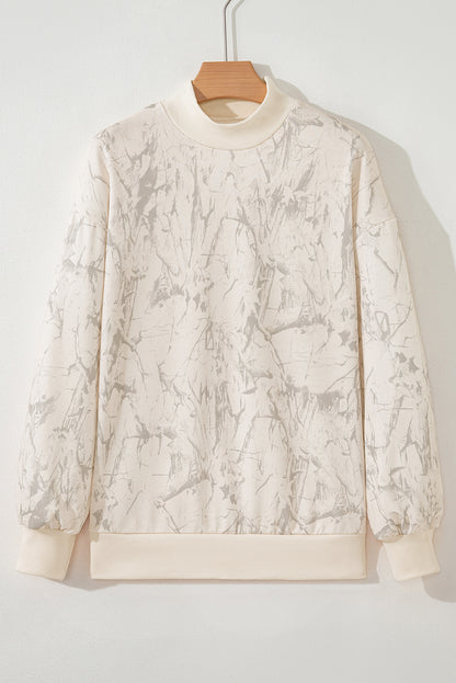 Camo Mock Neck Baggy Sweatshirt